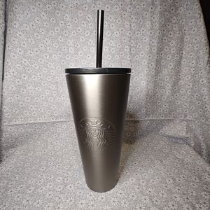 Starbucks Stainless Steel Silver Siren   Venti Tumbler Cold Cup 24 oz NWT